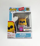 Funko Pop! Disney Pluto 'To: Santa North Pole' flocked exclusive vinyl figure in its original window box packaging, featuring a yellow Pluto with white reindeer antlers and a white Santa hat, with Disney and Amazon Exclusive logos visible.
2023 Funko Pop #1227 3.75" inch Flocked Figure - Amazon 
Collection Collector Collector's Toy Sale Price Vintage Retro ToyCollector ToyCommunity ToyPhotography ActionFigureCollector ToyShelfGoals VintageToys RetroToys ToyHaul RareToy LimitedEdition VintageCollectible