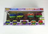 A boxed Funko Pop! Movies Teenage Mutant Ninja Turtles 4-pack featuring Leonardo, Donatello, Michelangelo, and Raphael. The clear plastic window box shows the four vinyl figures inside, character art and an Amazon Exclusive sticker visible on the front packaging.
2023 TMNT Mayhem 3.75" inch Figures
Collection Collector Collector's Toy Sale Price Vintage Retro ToyCollector ToyCommunity ToyPhotography ActionFigureCollector ToyShelfGoals VintageToys RetroToys ToyHaul RareToy LimitedEdition VintageCollectible
