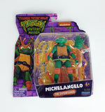 2023 Playmates TMNT Mutant Mayhem 4.5" inch Michelangelo The Entertainer Action Figure Movie Battle Cinema Comic Books Hero Superhero Super Weapon Nunchaku Nickelodeon Teenage Mutant Ninja Turtles Collector Collector's Collection 