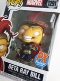 Funko Pop! Marvel Beta Ray Bill vinyl figure in its original window box packaging, featuring a skull-faced warrior with red hair, gold armor, and a blue cape. Includes a PX Previews Exclusive sticker.
Marvel Funko Pop! vinyl figure of Beta Ray Bill in its original window box packaging, featuring a PX Previews Exclusive sticker overlay.
דמות פופ (בובת פופ) בגודל "3.75 (9.5 ס"מ) של Beta Ray Bill מהליין של Marvel.
זוהי דמות מספר 1291 בסדרה, יוצרה ע"י Funko בשנת 2023, חדשה באריזה במצב טוב.
בטא בטה ריי ביל גיבור