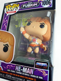 Funko Pop! Games He-Man vinyl figure number 1006 in its original window box packaging, featuring He-Man with his sword raised, set against a purple and black box design with Funko and Masters branding. פופ (בובת פופ) בקנ"מ "3.75 (9.5 ס"מ) של הי-מן מהליין של משחק וידאו מחשב קונסולה הי-מן ושליטי היקום.
זוהי מספר 1006 בסדרה, יוצרה ע"י פאנקו בשנת 2024, חדשה באריזה במצב טוב. סדרה תכנית מצוירת 
דמות פעולה אקשן פיגר בובה צעצוע אספנות איסוף וינטג' וינטאג' וינטייג' וינטאייג' רטרו ס"מ סנטימטר 4" "4 אינץ' מחיר מבצע
