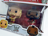 WWE Amazon Exclusive 2-pack vinyl figure set in its original retail packaging, featuring two stylized wrestler figures visible through a clear plastic window box.
מארז זוגי של דמויות פופ (בובות פופ) בגודל "3.75 (9.5 ס"מ) של האלק הוגאן ומר טי מיסטר מהליין של WWE.
המארז יוצר ע"י פאנקו בשנת 2020, חדש ובמצב טוב.
זהו מארז אקסקלוסיבי לאמאזון.
דמות פעולה אקשן פיגר בובה צעצוע אספנות איסוף וינטג' וינטאג' וינטייג' וינטאייג' רטרו ס"מ סנטימטר 4" "4 אינץ' מחיר מבצע
היאבקות