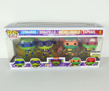 Funko Pop! Movies Teenage Mutant Ninja Turtles 4-pack box set featuring Leonardo, Donatello, Michelangelo, and Raphael. The clear plastic window box shows the four colorful vinyl figures inside, with character art and an Amazon Exclusive sticker visible on the packaging.
מארז דמויות פופ (בובות פופ) בגודל "3.75 (9.5 ס"מ) מהליין סרט צב צבים צבי הנינג'ה
המארז יוצר ע"י פאנקו בשנת 2024, חדש ובמצב טוב
אקסקלוסיבי לאמאזון
דמות פעולה אקשן פיגר בובה צעצוע אספנות איסוף וינטג' וינטאג' וינטייג' וינטאייג' רטרו
מחיר מבצע