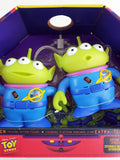Two Disney Pixar Toy Story Extra-Terrestrial talking action figures in their original retail packaging, featuring green aliens in blue space suits.
מארז דמויות מדברות ואינטראקטיביות בגודל 17.5 ס"מ של חייזרים מהסרט צעצוע של סיפור
יוצר ע"י מאטל בשנת 2020 חדש בקופסה מעוצבת ובמצב טוב
החייזרים אומרים משפטים מהסרט בלחיצה על כפתור אינטראקטיביים אחד עם השני ועם חייזרים נוספים, כלומר הם מדברים ביניהם כשהם בקרבה האחד של השני
דמות פעולה אקשן פיגר בובה צעצוע אספנות איסוף וינטג' וינטאג' רטרו ס"מ מחיר מבצע 