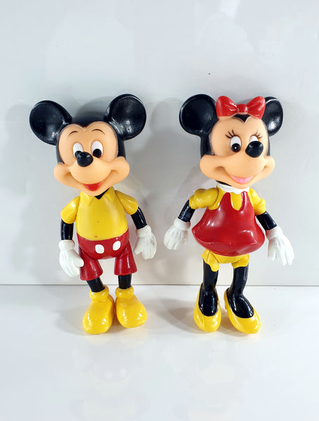 1960-1970's Disney 5.5 inch Mickey & Minnie Mouse Figures