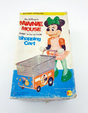 1960's-1970's Disney Minnie Mouse 11.5 inch Electronic Bump 'N Go Action Shopping Cart Figure
