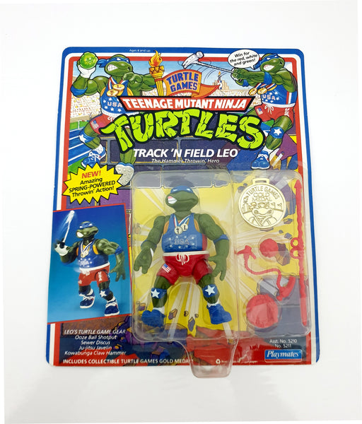 1992 Playmates TMNT Turtle Games 4.5 inch Track 'N Field Leo Action Figure