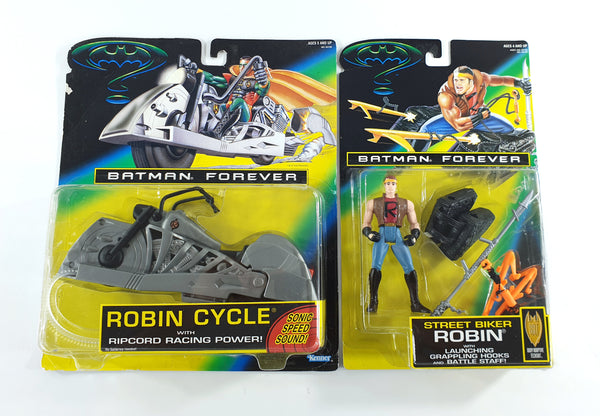 1995 Kenner DC Batman Forever 8.5 inch Robin Cycle 4.5 inch Street Biker Robin Action Figure