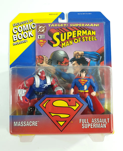 1995 Kenner DC Superman Man of Steel 5 inch Superman & Massacre Action Figures