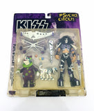 1998 McFarlane Toys KISS Psycho Circus 6.5 inch Paul Stanley with The Jester Action Figures