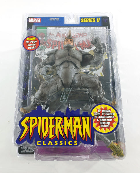 2001 Toy Biz Marvel Spider-Man Classics 6 inch Rhino Action Figure with Comic Book