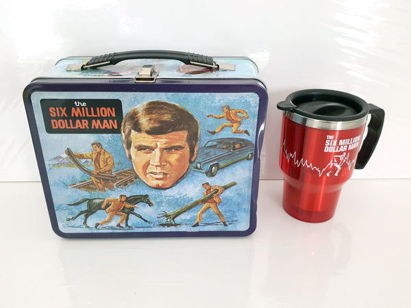 2013 Bif Bang Pow! Steve Austin The Six Million Dollar Man Tin Lunch Box & Thermos