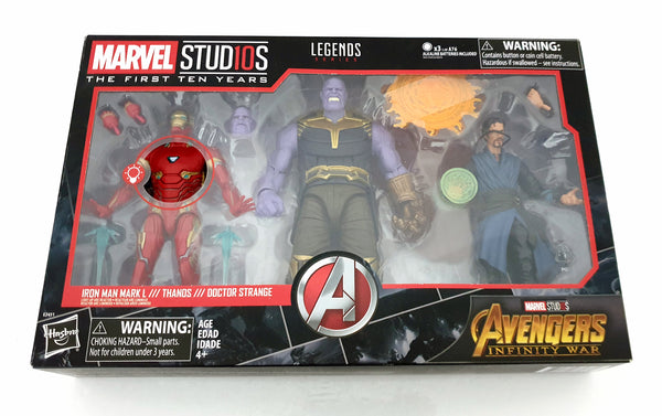 2017 Hasbro Marvel Legends Avengers Infinity War 6 inch Iron Man, Doctor Strange & 8 inch Thanos Action Figures