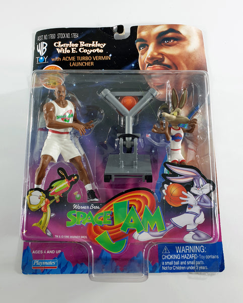 1996 Playmates Space Jam 5" Charles Barkley & 4" Wile E. Coyote Action Figure Set