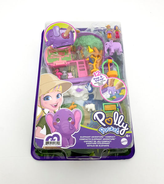 2020 Mattel Polly Pocket Elephant Adventure Compact Playset