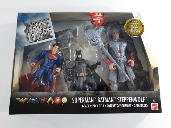 2017 Mattel Justice League 6" Batman, 6" Superman & 8" Steppenwolf Action Figures