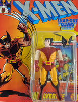 דמות פעולה אקשן פיגר בובה בגודל 5 אינץ' 12.5 ס"מ סנטימטר של  וולברין מהליין של אקסמן אקס-מן מארוול הדמות יוצרה ע"י טויביז טוי ביז בשנת 1991 גיבור על קומיקס וינטג' 