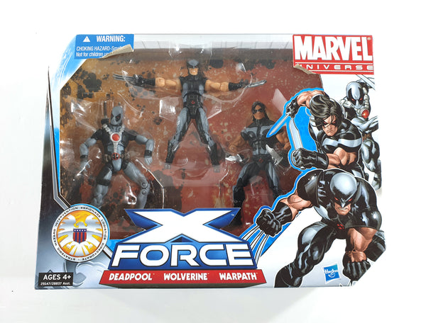 2010 Hasbro Marvel Universe X-Force 3.75" Deadpool, Wolverine & Warpath Action Figures