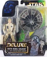 1996 Kenner Star Wars 3.75" Hoth Rebel Soldier Action Figure with 6" Anti-Vehicle Laser Cannon