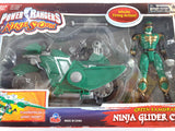 2003 Bandai Power Rangers Ninja Storm 5.5" Green Samurai & 7.5" Ninja Glider Cycle