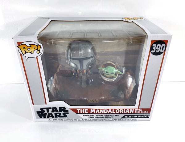 2021 Funko Pop Star Wars The Mandalorian #390 3.75" Mandalorian & 1.5" Baby Yoda Figures
