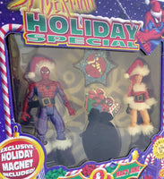 1997 Toy Biz Marvel Spider-Man Christmas Holiday Special 5" Spider-Man & Mary Jane Action Figures
