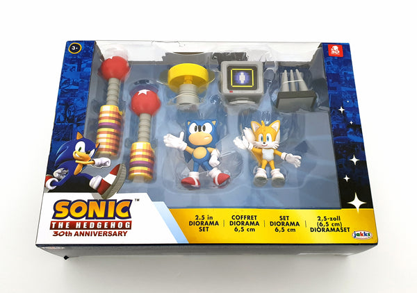 2021 Jakks Pacific Sonic The Hedgehog Diorama Set with 2.5 inch Sonic & Tails Action Figures